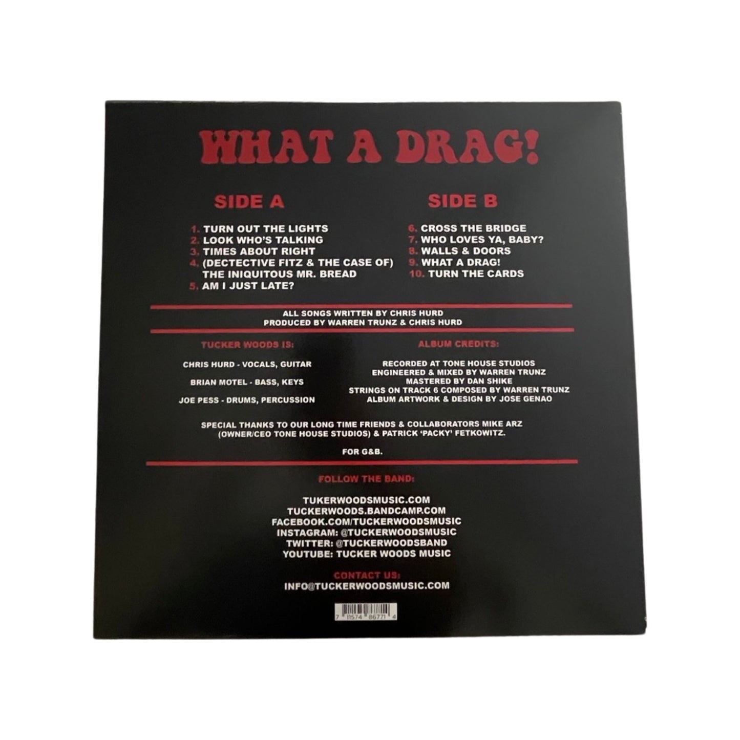 Tucker Woods ‘What A Drag!’ 12” LP Vinyl